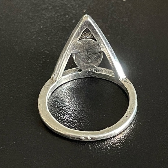 S925 silver turquoise stone statement ring size 6 - Picture 4 of 8